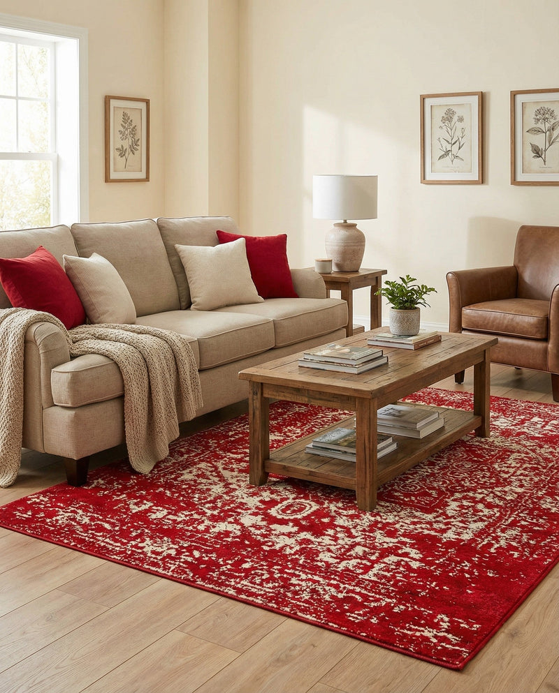 Georgetown Rugs Collection Area Rug - Dupont (Red) Rectangle Red  lifestyle 26