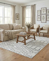 Marrakesh Lattice Collection Area Rug - Casablanca (Ivory Black) Rectangle Ivory Black  lifestyle 13
