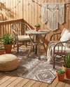 Desert Nomad Terrace Collection Area Rug - Sahara (Brown) Square Brown  lifestyle 28