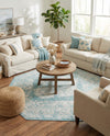 Patio Heritage Collection Area Rug -  Augusta (Aqua) Octagon Aqua  lifestyle 72