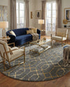 Hollywood Luxe Collection Area Rug - Sunset (Gray Gold) Oval Gray Gold  lifestyle 58