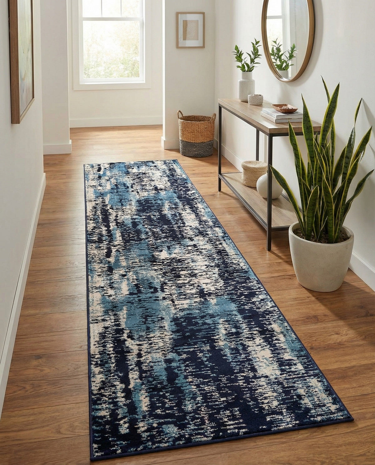 Coastal Haven Collection Area Rug -  Pelican Runner Navy Blue  lifestyle 101