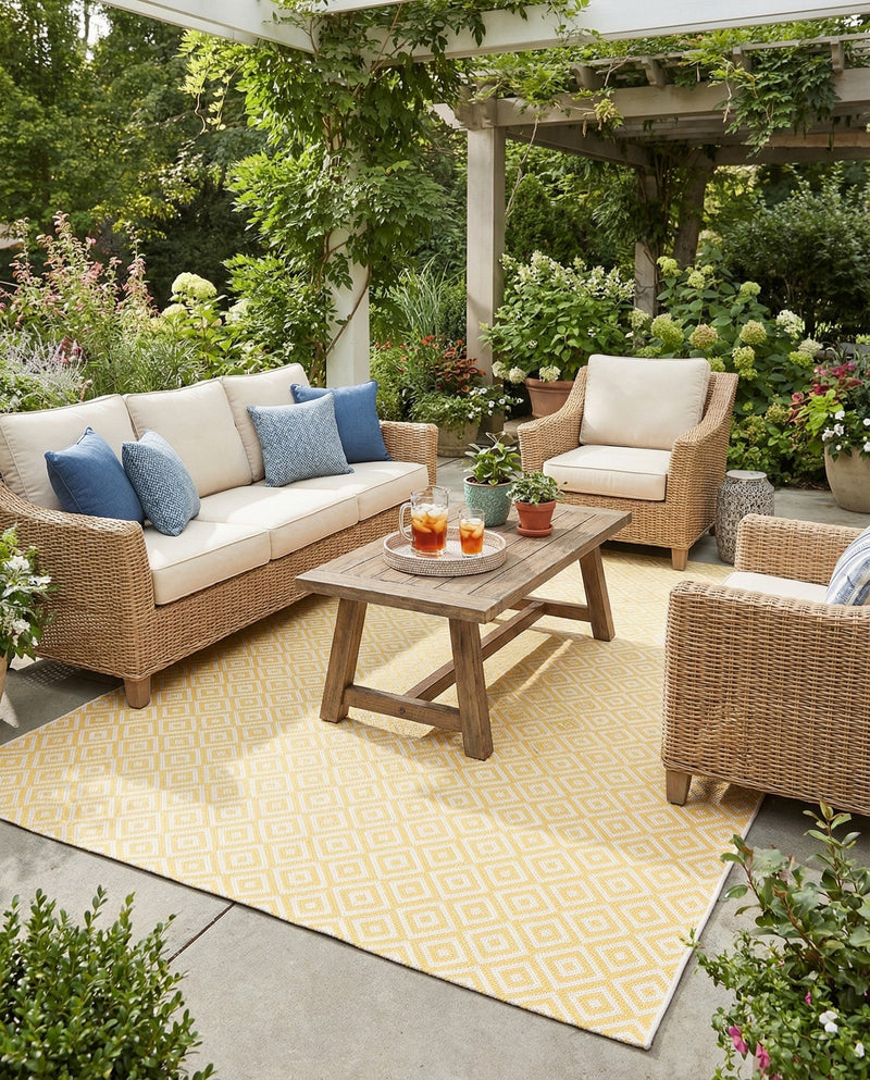 Urban Oasis Rugs Collection Area Rug -  Rooftop (Yellow Ivory) Rectangle Yellow Ivory  lifestyle 14