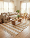 Tassel Trail Collection Area Rug - Pathway (Beige) Rectangle Beige  lifestyle 6
