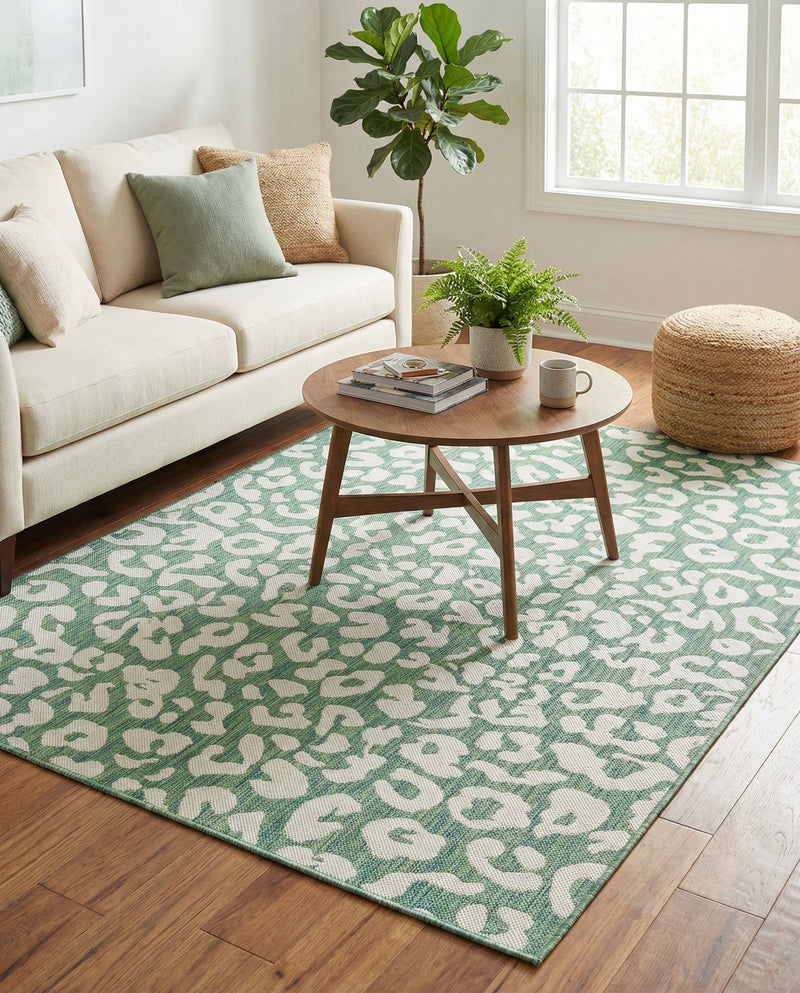 Savannah Escape Collection Area Rug -  Amazon (Green Blue) Rectangle Green Blue  lifestyle 32