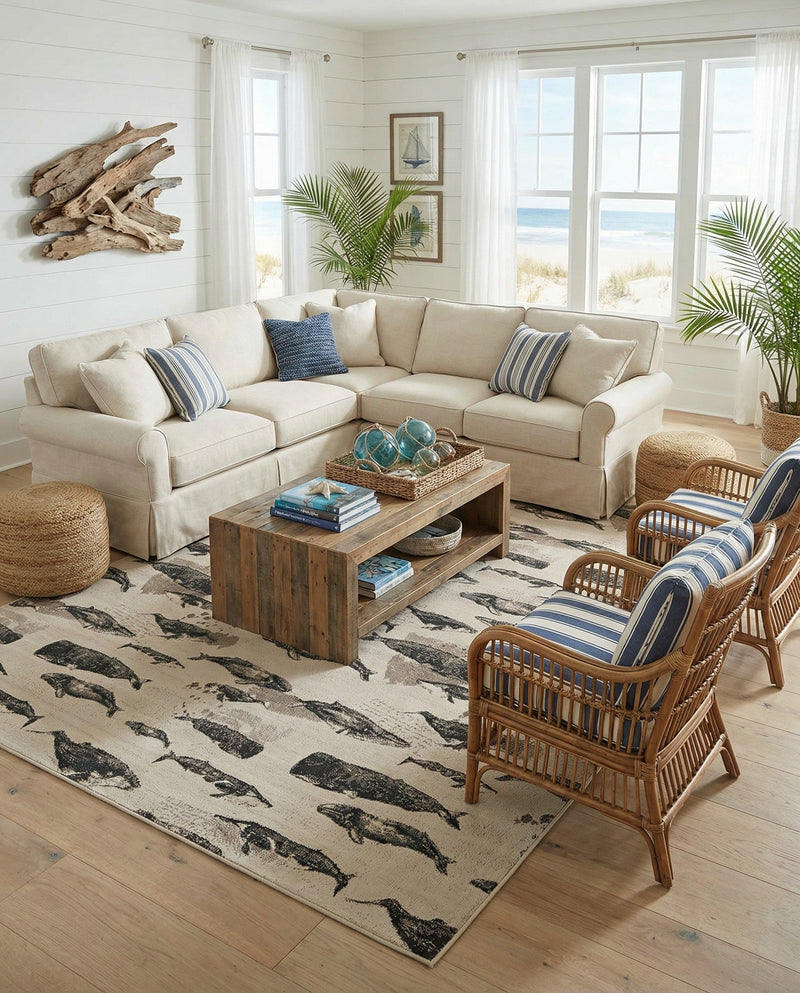 Seaside Haven Rugs Collection Area Rug -  Seabreeze Rectangle Beige  lifestyle 18