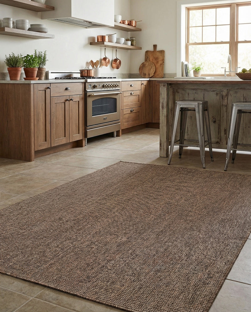 Seaside Serenity Collection Area Rug - Veranda (Light Brown) Rectangle Light Brown  lifestyle 4