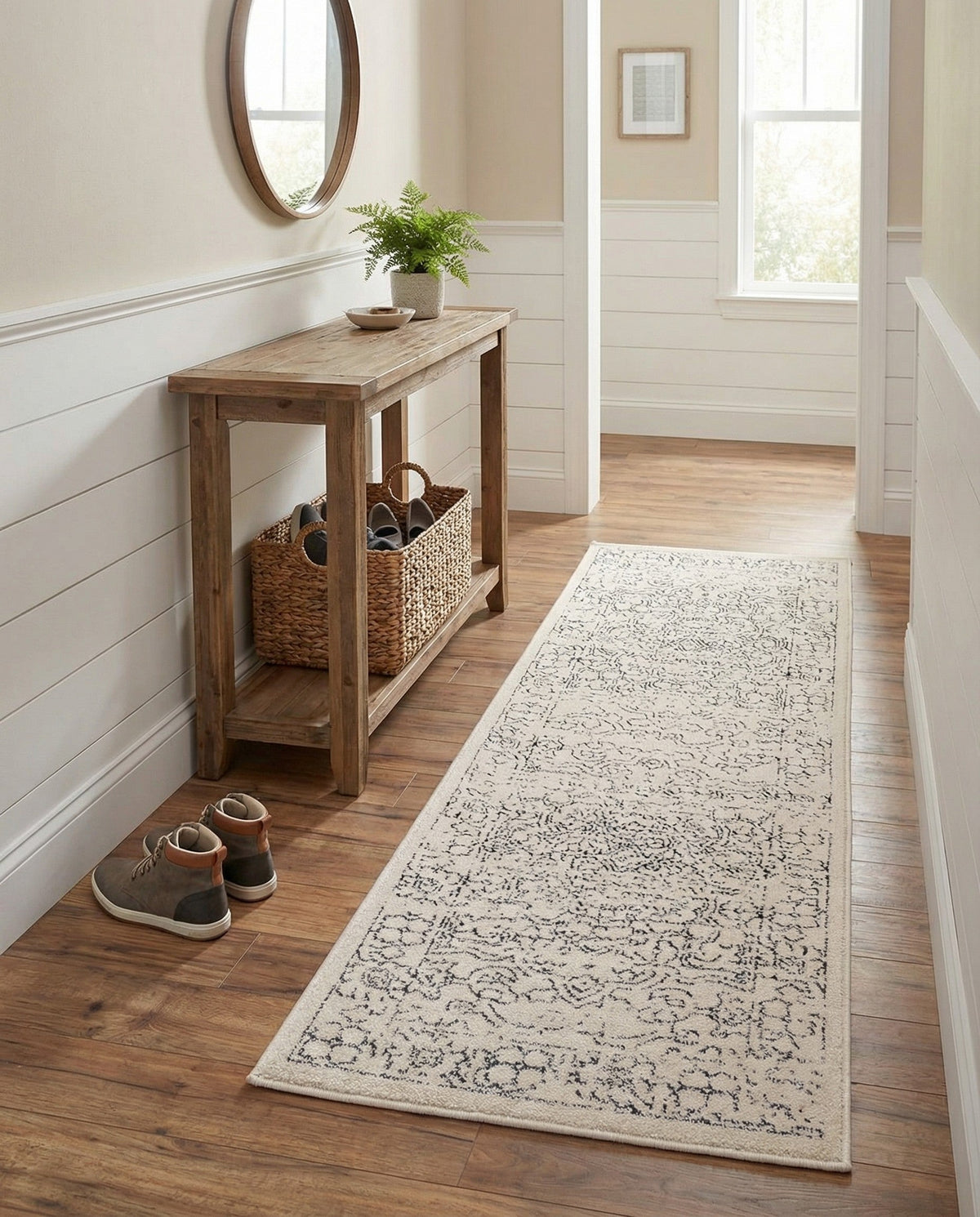 Savannah Soiree Collection Area Rug -  Everglade (White) Runner White  lifestyle 86