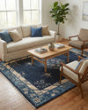 Bazaar Chic Collection Area Rug -  Ouarzazate Rectangle Navy Blue  lifestyle 13