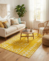 Brighton Stripes Collection Area Rug - Sussex (Yellow) Rectangle Yellow  lifestyle 19