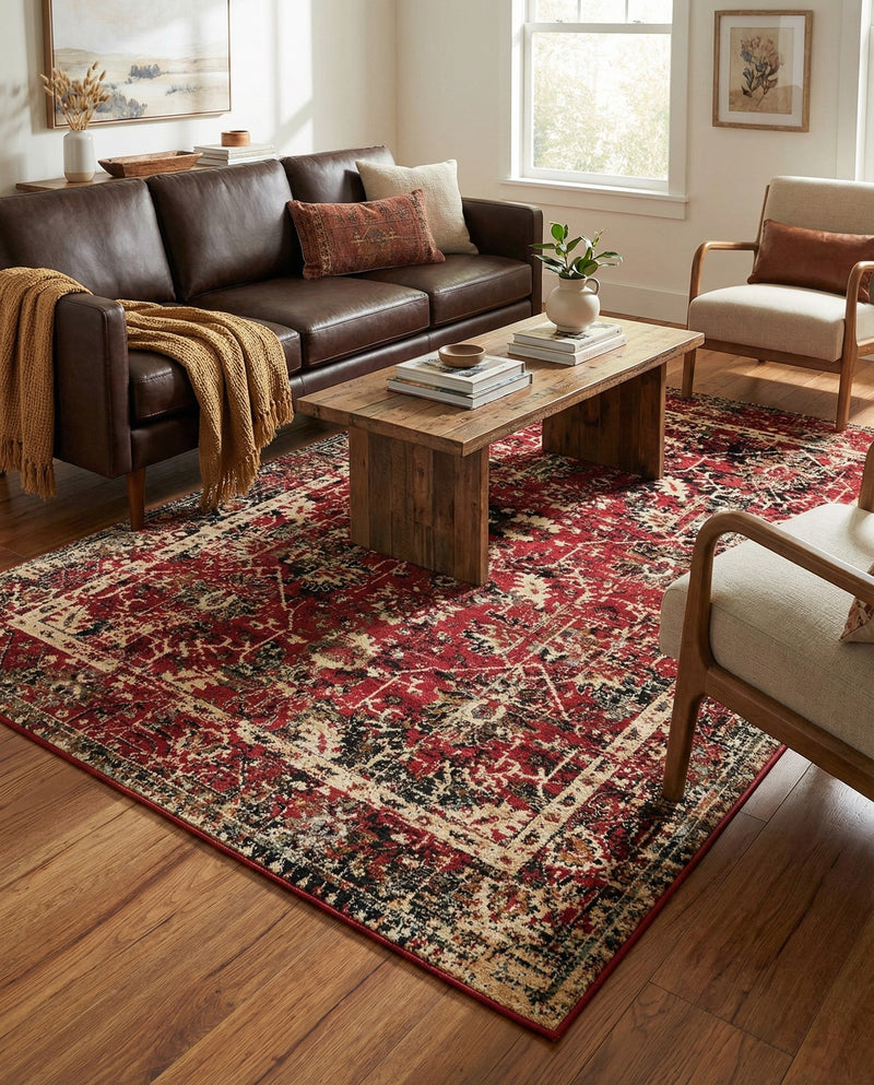 Neptune Elegance Collection Area Rug -  Galatea (Burgundy) Rectangle Burgundy  lifestyle 17