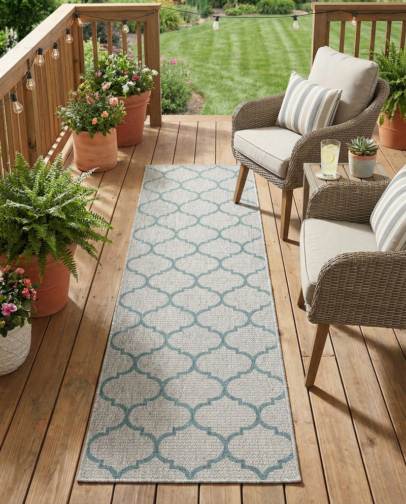 Savannah Pergola Collection Area Rug - Arbor (Gray) Runner Gray  lifestyle 56