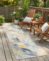 Seaside Blooms Collection Area Rug -  Blossom Runner Gray Ivory Yellow  lifestyle 72