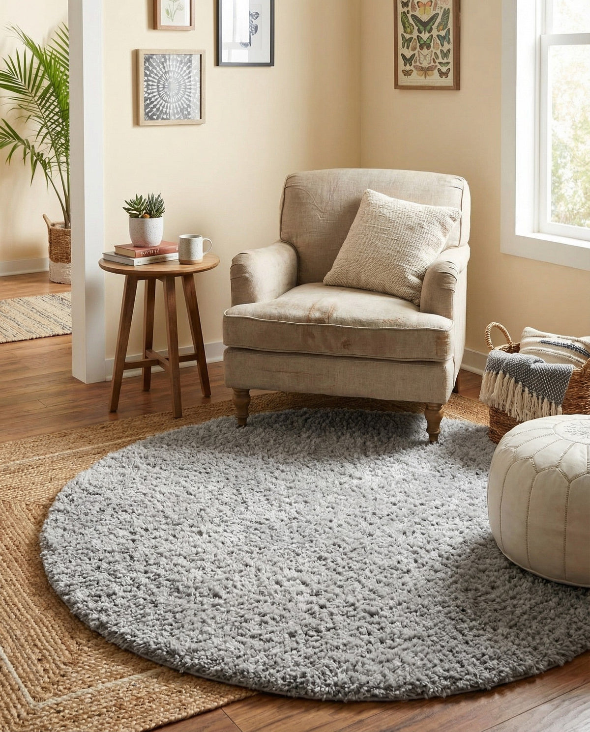 Alpine Plush Collection Area Rug -  Cortina (Sterling) Round Sterling  lifestyle 30