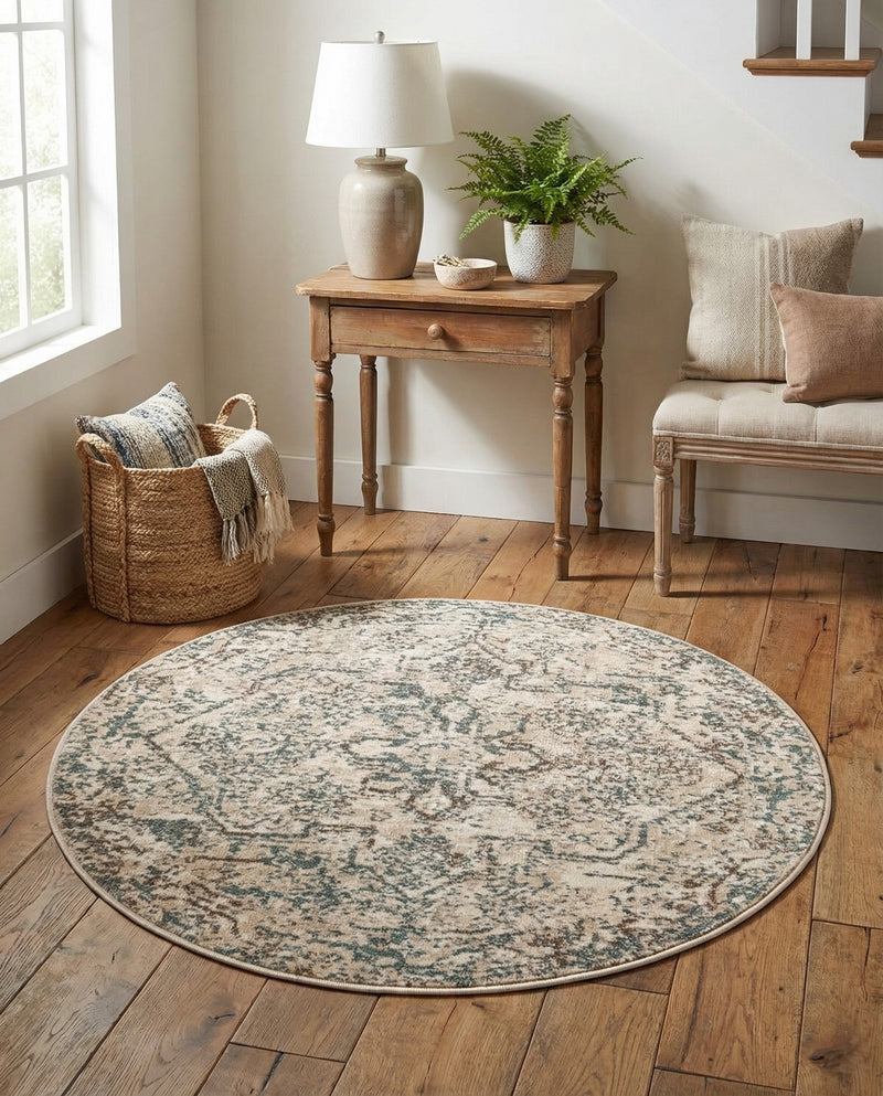 Gobi Sands Collection Area Rug -  Turpan Round Multi  lifestyle 45