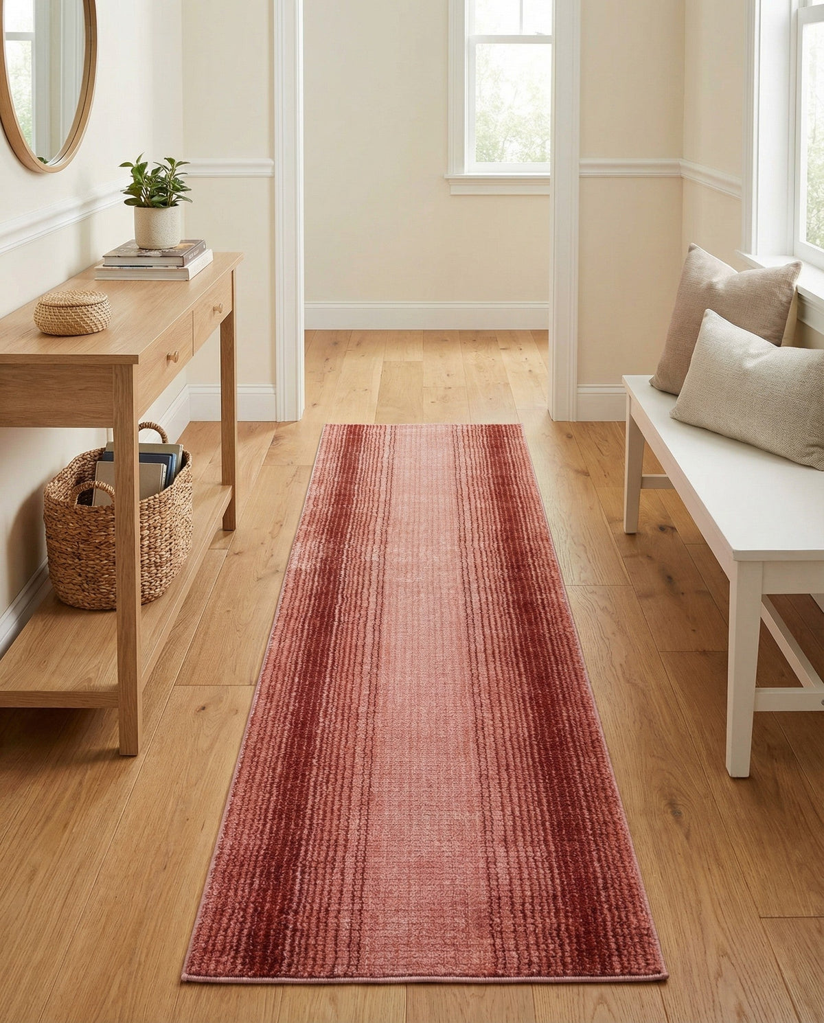 Jewel Oasis Collection Area Rug - Sapphire (Rusty Pink Rose) Runner Rusty Pink Rose  lifestyle 69