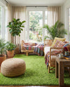 Plush Oasis Collection Area Rug - Serenity (Grass Green) Square Grass Green  lifestyle 80