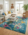 Sorrento Shores Collection Area Rug - Positano Rectangle Navy Blue  lifestyle 31