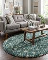 Berber Lattice Shag Collection Area Rug - Atlas (Light Blue) Oval Light Blue  lifestyle 32
