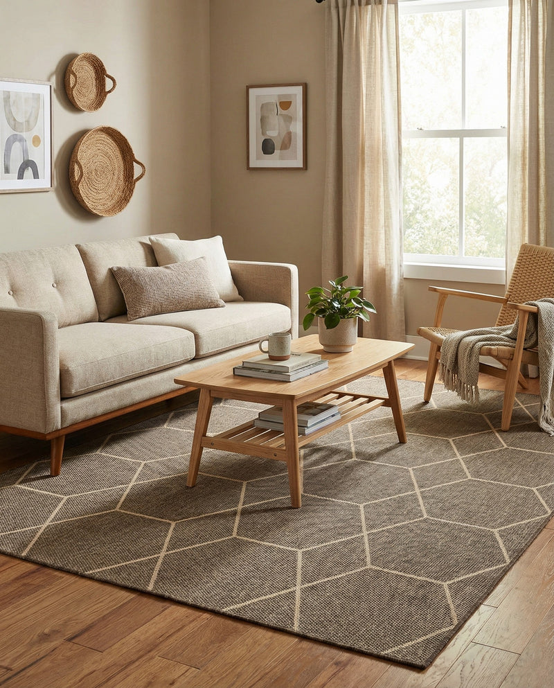 Sahara Sands Collection Area Rug -  Faiyum Rectangle Brown  lifestyle 14