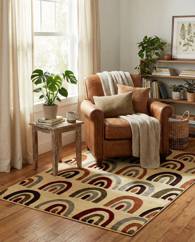 Bistro Lounge Collection Area Rug -  Breve Rectangle Cream  lifestyle 10