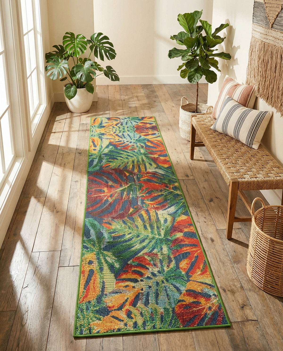 Coastal Terrace Collection Area Rug -  Pier Runner Multi  lifestyle 57