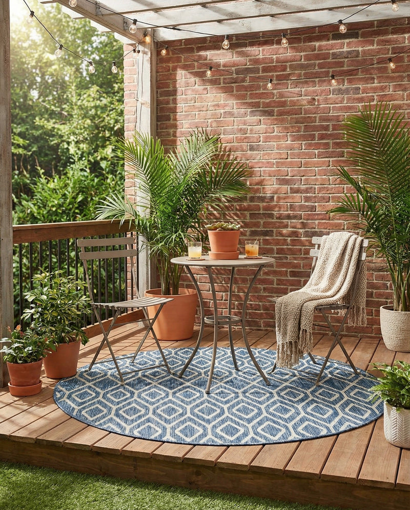 Urban Oasis Rugs Collection Area Rug -  Boulevard (Blue) Round Blue  lifestyle 43