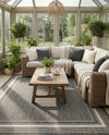 Terrace Fringe Collection Area Rug - Veranda (Black) Rectangle Black  lifestyle 11