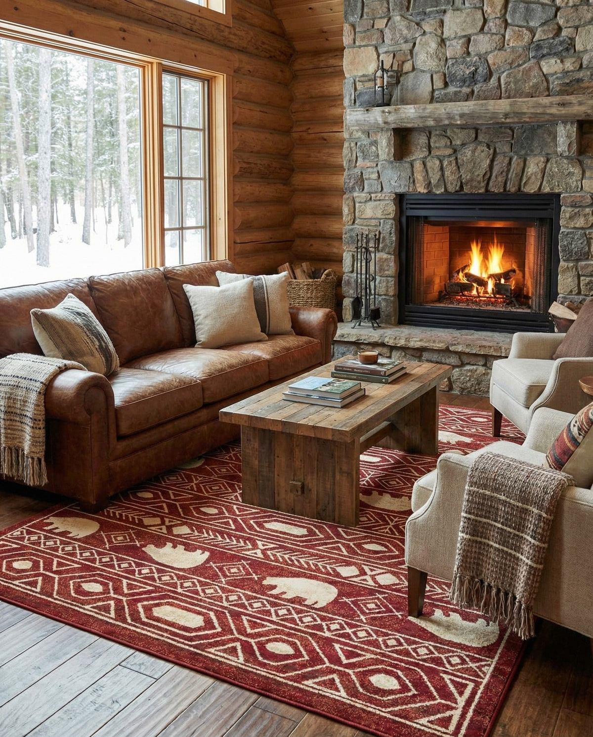 Frontier Trails Collection Area Rug -  Sedona Rectangle Red  lifestyle 50