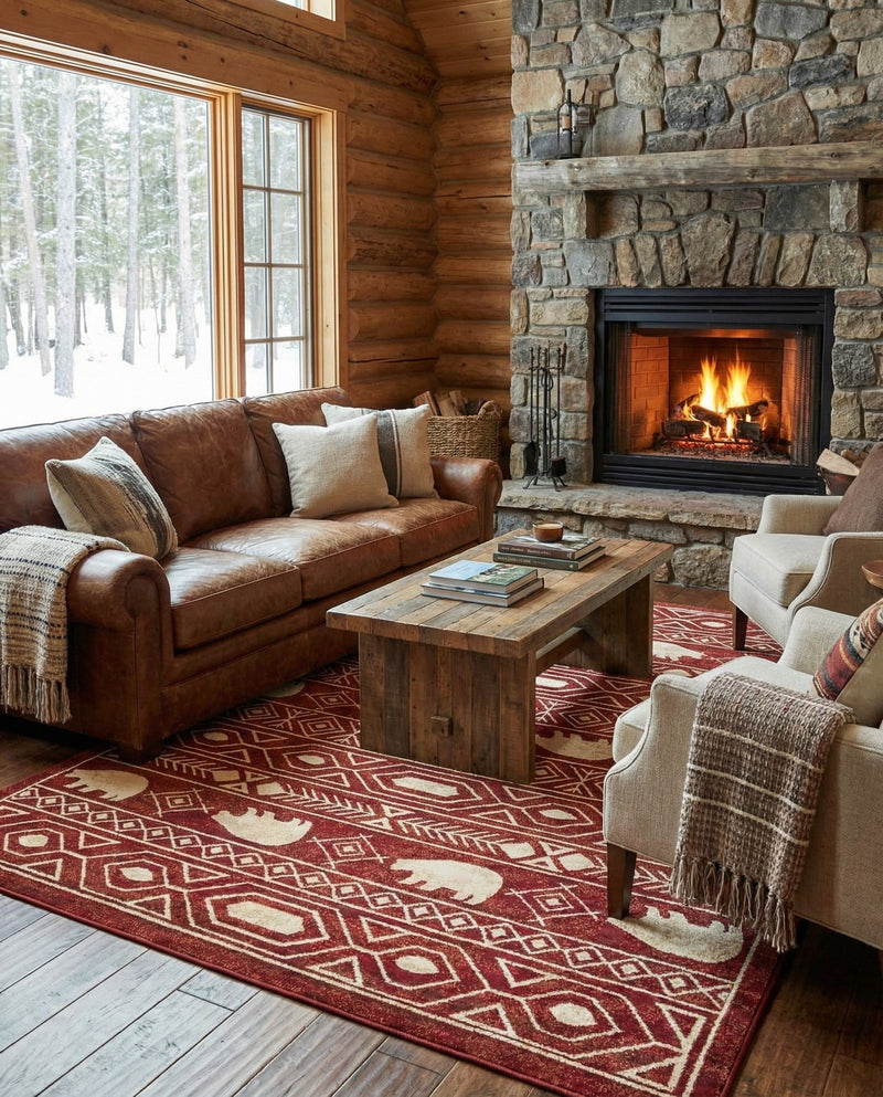 Frontier Trails Collection Area Rug -  Sedona Rectangle Red  lifestyle 50