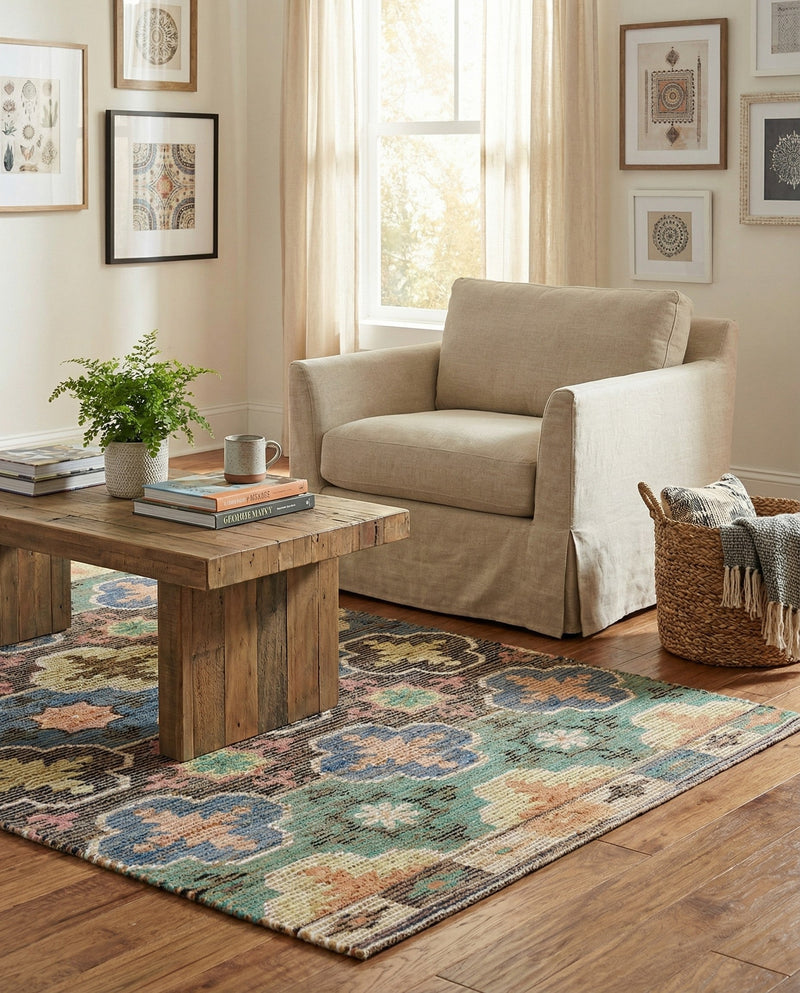 Savannah Threads Collection Area Rug - Greenwich Rectangle Multi  lifestyle 13