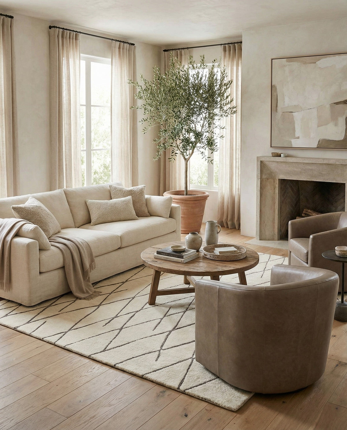 Sahara Berber Wool Collection Area Rug - Marrakesh Square Pure Ivory  lifestyle 154