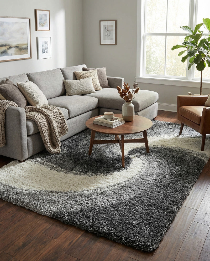 Cozy Haven Shag Collection Area Rug -  Oasis Rectangle Smoke Gray  lifestyle 23