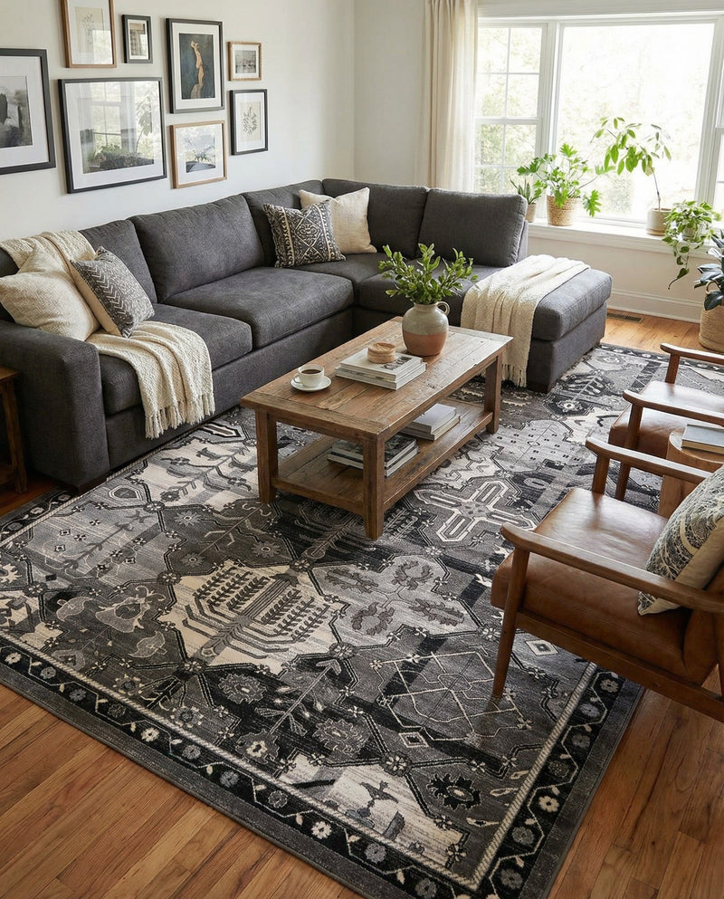 Horizon Collection Area Rug - Dawn Rectangle Gray  lifestyle 77