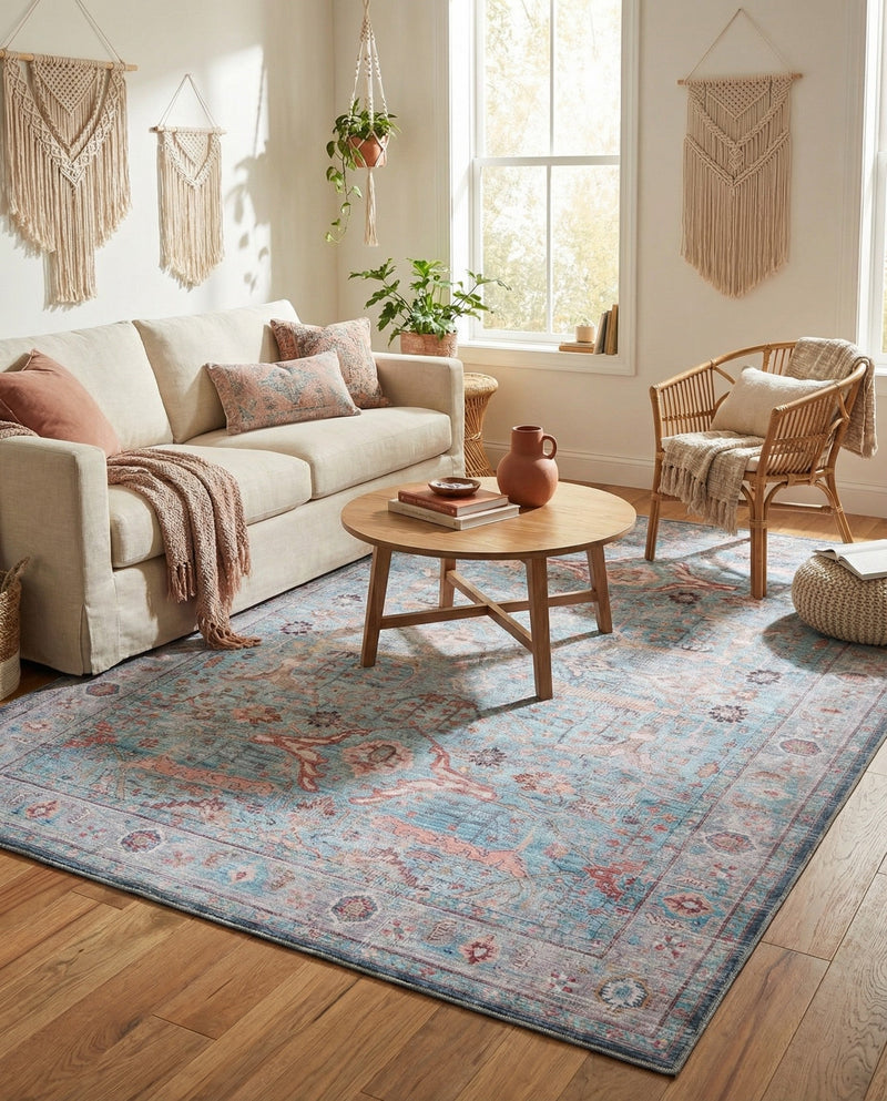 Zahara Oasis Collection Area Rug -  Marrakech Rectangle Blue  lifestyle 10
