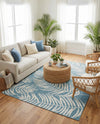Seaside Blooms Collection Area Rug - Verdure (Light Aqua) Rectangle Light Aqua  lifestyle 5