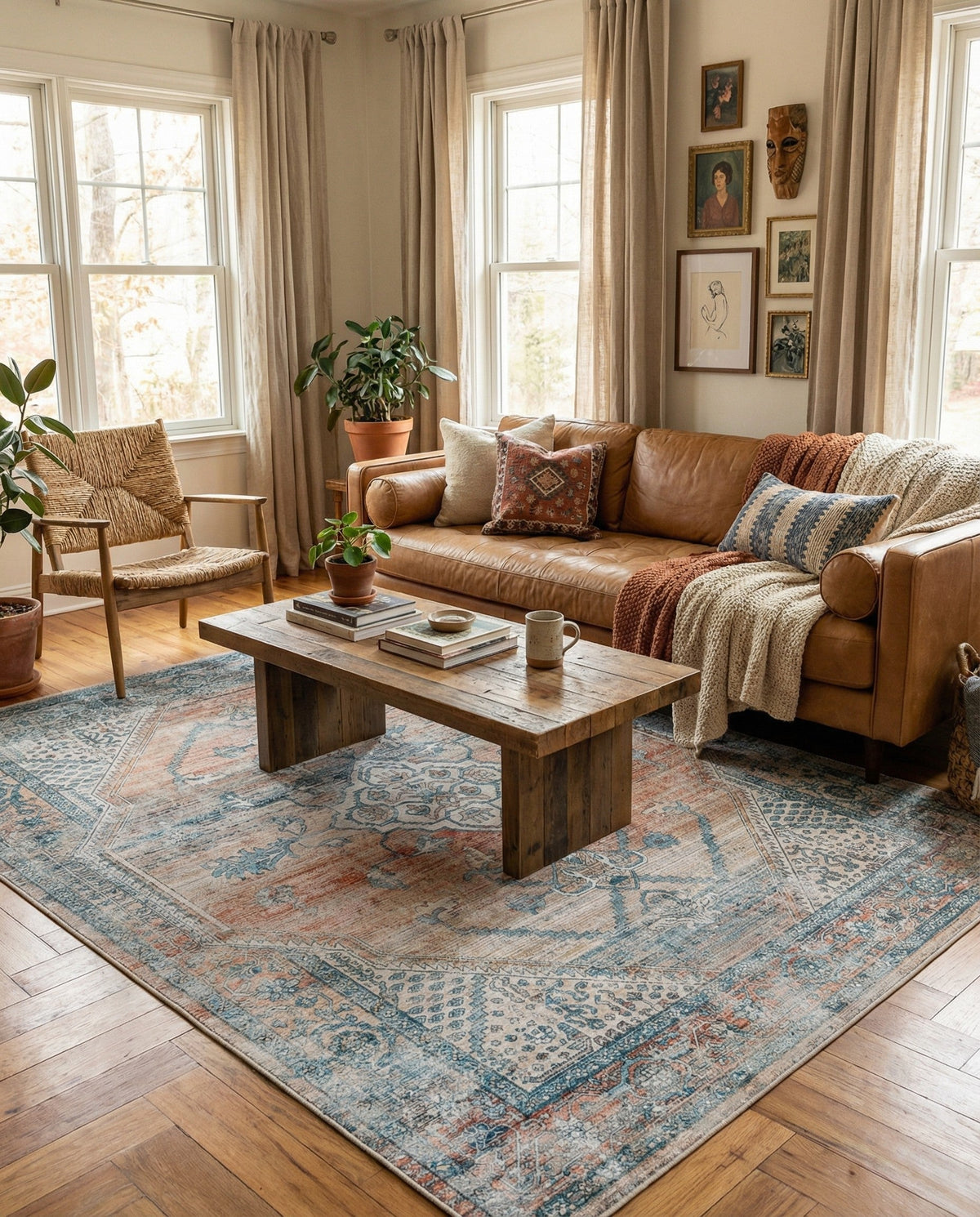 Coastal Haven Collection Area Rug -  Marina Rectangle Multi  lifestyle 54