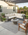 Urban Terrace Collection Area Rug -  Astoria (White and Black) Rectangle White and Black  lifestyle 12