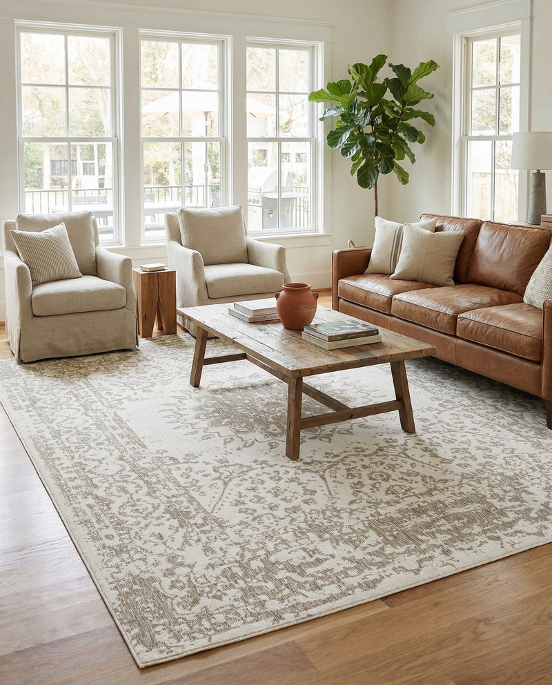 Patio Heritage Collection Area Rug -  Lafayette (Gray) Rectangle Gray  lifestyle 16