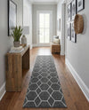 Trellis Mosaic Collection Area Rug - Arborville (Dark Gray) Runner Dark Gray  lifestyle 57