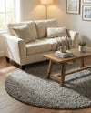 Plush Oasis Collection Area Rug - Serenity (Cloud Gray) Round Cloud Gray  lifestyle 60