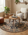 Neptune Elegance Collection Area Rug -  Galatea (Black) Round Black  lifestyle 73