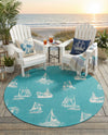 Seaside Haven Rugs Collection Area Rug -  Beachcomber Round Teal  lifestyle 71