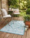 Patio Heritage Collection Area Rug -  Augusta (Aqua) Rectangle Aqua  lifestyle 26