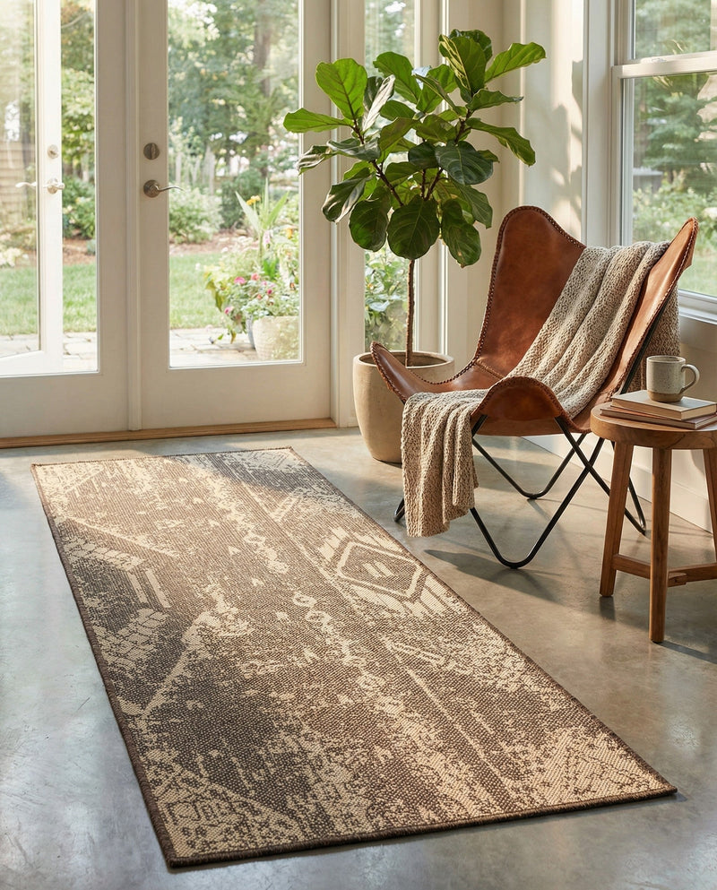 Sahara Sands Collection Area Rug -  Berenice Runner Natural and Brown  lifestyle 33