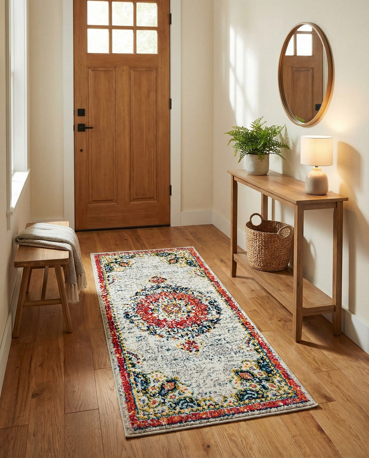 Brighton Terrace Collection Area Rug - Hove (Ivory) Runner Ivory  lifestyle 105