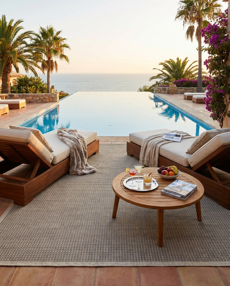 Terrace Fringe Collection Area Rug - Patio Rectangle Brown  lifestyle 29