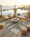 Desert Nomad Terrace Collection Area Rug - Sahara (Green) Square Green  lifestyle 70