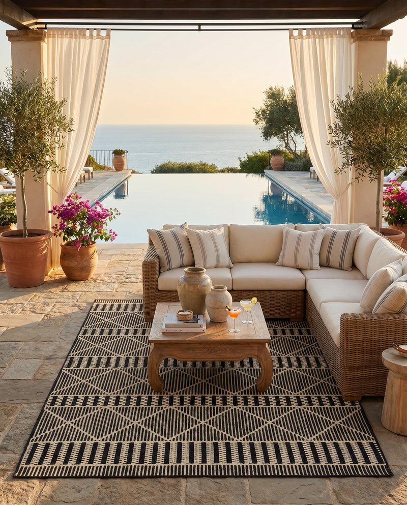Savannah Pergola Collection Area Rug -  Glade Rectangle Black  lifestyle 35