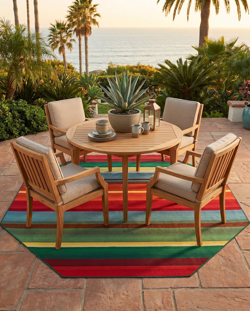 Urban Terrace Collection Area Rug -  Canopy Octagon Multi  lifestyle 42